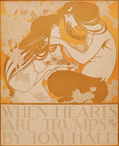 Will H. Bradley <em>When Hearts are Trumps by Tom Hall</em>Color Litho 1894