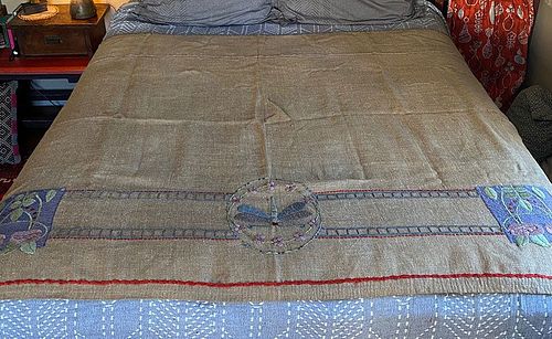 Ann MacBeth Glasgow Arts & Crafts Bedspread Linen c1906