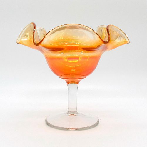Vintage Carnival Glass Sherbet Bowl, Marigold