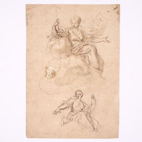 Attr. Antonio Da Correggio, 2-sided study drawing