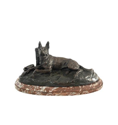 R. Varnier France Bronze Dog R Patrovilleau Editeur 1923