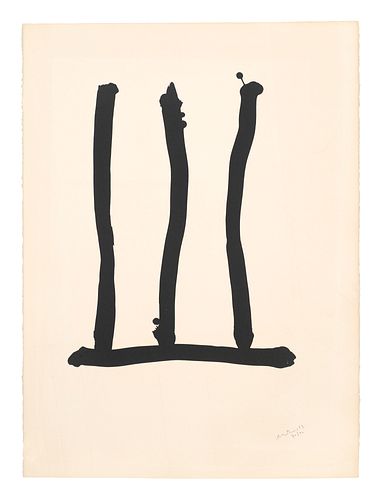 Robert Motherwell Window. 1973. Lithographie auf chamoisfarbenem Arches (mit dem Wasserzeichen). 49 x 38,5 cm (76,5 x 56,5 cm). Mit Bleistift signiert