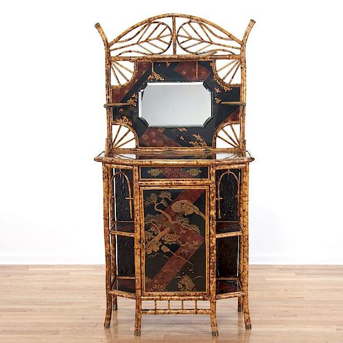 Victorian style chinoiserie lacquer etagere
