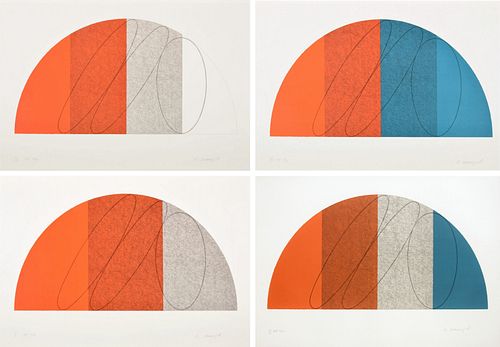 Robert Mangold "Semi-Circle" Suite, 4 Signed Editions