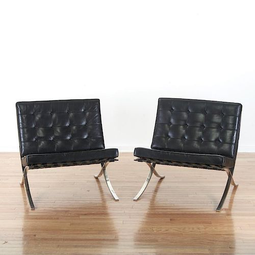 Pair Mies Van der Rohe Barcelona chairs