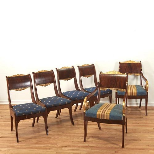 Assembled set (6) Russian Neo-Classical chairs