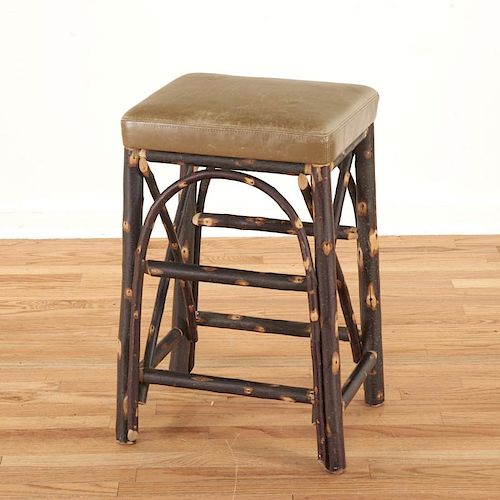 Christian Liaigre leather, chestnut stool