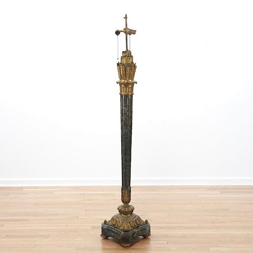 Napoleon III bronze, marble fasces floor lamp