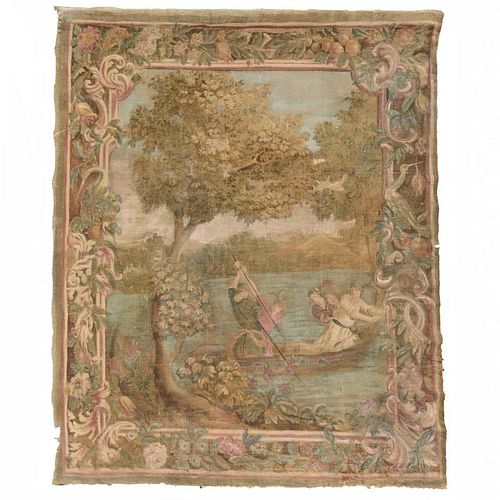 Antique Italian painted tapestry