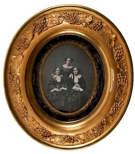 Boston Daguerreotypist, Reuben F. Lovering, Half Plate Daguerreotype of Three Women, Including Lovering's Wife 
