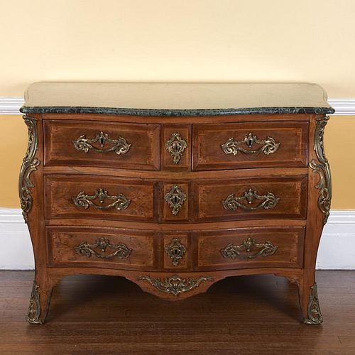 Louis XV bronze mounted parquetry commode