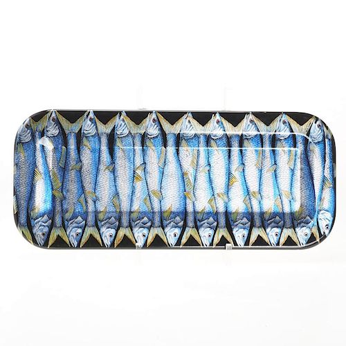Unusual lacquer fish tray by Fornasetti Milano