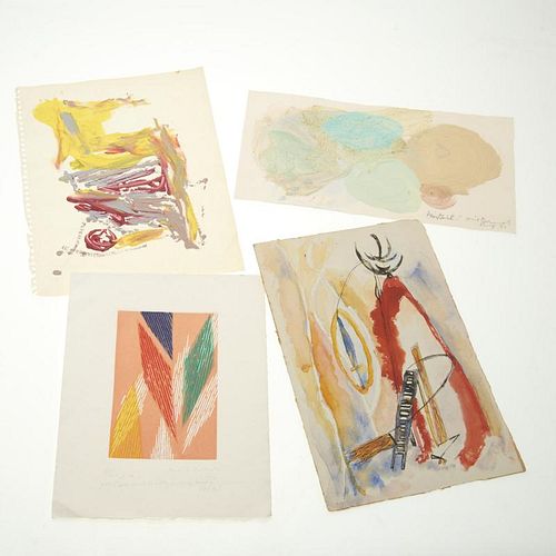 (4) Abstract paintings on paper inc. Piero Dorazio