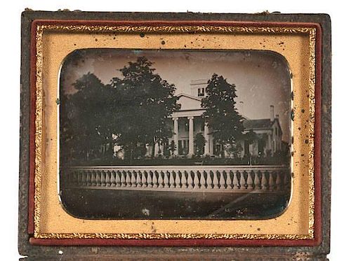 Quarter Plate, Outdoor Daguerreotype of Rose Hill Mansion, Geneva, New York 