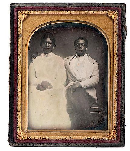 Quarter Plate Daguerreotype of Aunt Jane & Uncle Jerry, Slaves Owned by Norfolk, Virginia, Family 