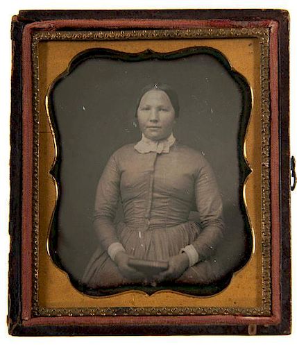 Sixth Plate Daguerreotype of Tillie Saterwhite, a Cherokee Indian 