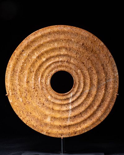 Bi Disc with Concentric Circles, Shang Period  (1600-1100 BCE)