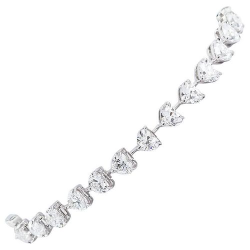 Set of 35 Heart cut Diamonds for Bracelet. Appraised Value: $144,000