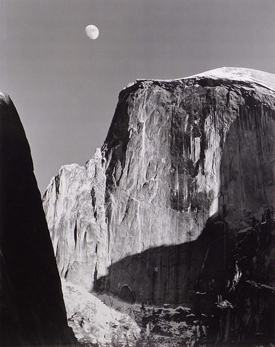 Ansel Adams: Moon Over Half Dome