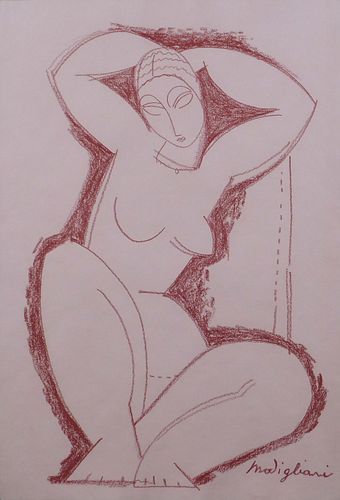 Amedeo Modigliani, Manner of: Sitting Caryatid