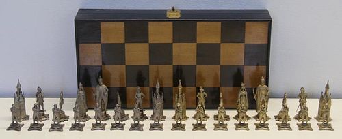 SILVER. Antique German .812 Silver Chess Service.