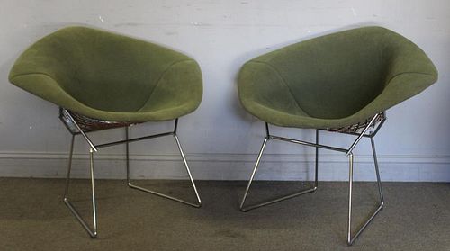 Pair of Harry Bertoia; Knoll Diamond Chairs.