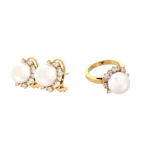 Mikimoto Ring and Earrings