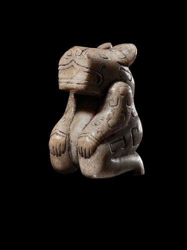 Seated Anthropomorphic Figure, Shang Period (1600-1100 BCE)