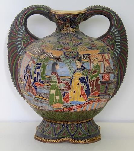 Enamel Decorated Japanese Vase.