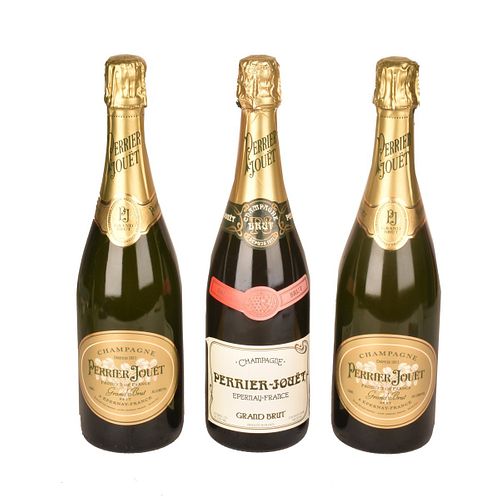 Three Perrier Jouet Grand Brut Champagne