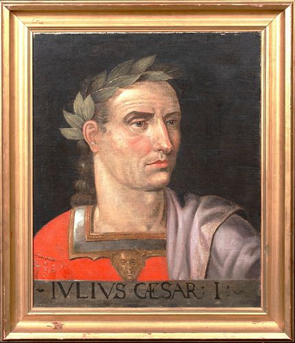 PORTRAIT OF JULIUS CAESAR, ROMAN EMPEROR OIL PAINTING