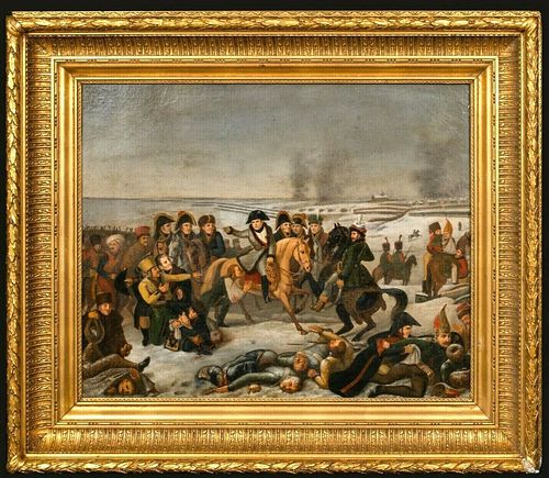 NAPOLEONS RETREAT FROM RUSSIA OIL PAINTING