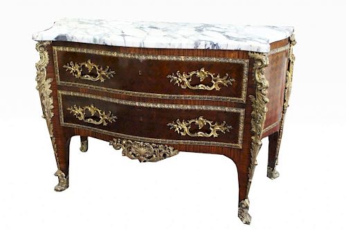 Important Louis XV Style Bronze Mounted Commode