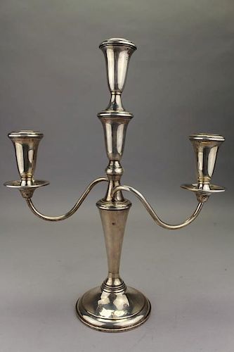 Empire Weighted Sterling Silver 3 light Candelabra