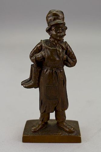 Signed Antique Bronze Sculpture of Dutch man