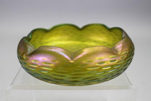 Loetz Art Glass Scalloped Bowl