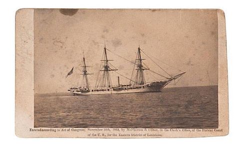 CDV of the USS Hartford after the Battle of Mobile Bay 