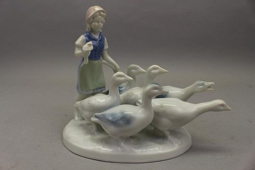 Gerold Bavarian Porcelain Figure with Geese