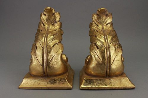 20th C. Set of Acanthus Leaf Form Bookends