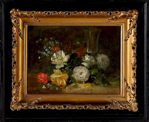 Lenoir, "Still Life of Flowers on a Table," 19th c