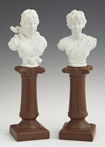 Pair of Continental Bisque Busts, early 20th c., o