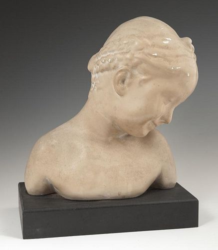 Patinated Plaster Bust of a Smiling Child, late 19