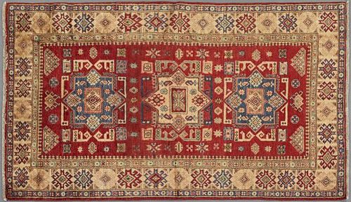 Fine Uzbek Kazak Carpet, 4' 9 x 7' 8.