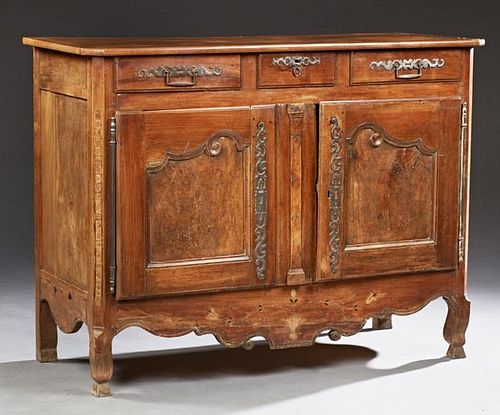 French Provincial Louis XV Style Inlaid Carved Che
