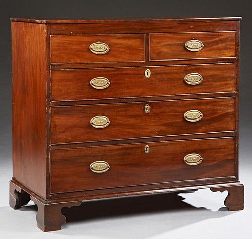 English Georgian Carved Mahogany Chest, early 19th