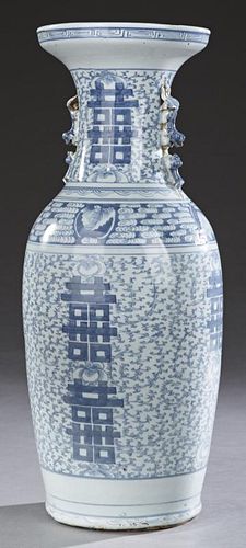 Large Chinese Porcelain Baluster Vase, 20th c., wi
