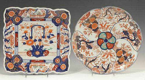Two Pieces of Imari, 19th c., one a scalloped circ