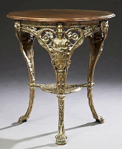 Unusual English Brass Plated Iron Table, 20th c.,