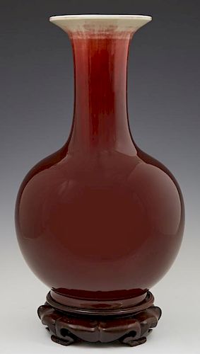 Large Chinese Oxblood Baluster Vase, 19th c., with