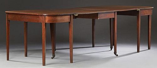 Georgian Style Carved Mahogany D-End Dining Table,